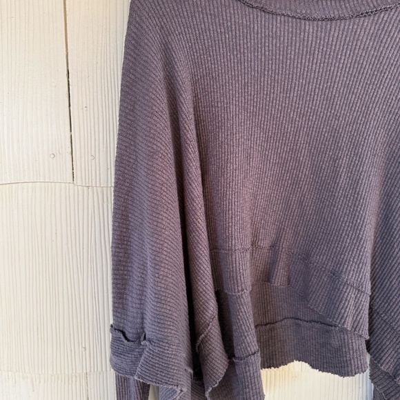 Free People We The Free Moon Daisy Thermal Pullover 'Horseshoe Brown' - Picture 2 of 5